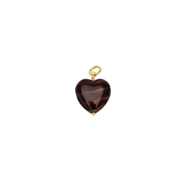 Pico French Grande Heart Vedhæng - Mocca